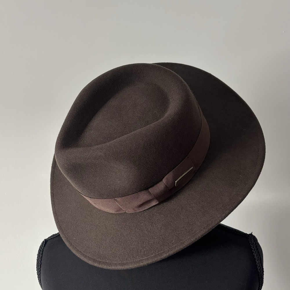 Vintage Indiana Jones 100% Wool Hat Size SMALL Cosplay Logo (NO TAGS) VTG